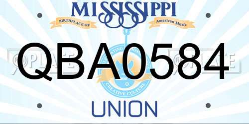 QBA0584 Mississippi License Plate