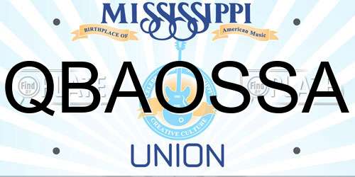 QBAOSSA Mississippi License Plate