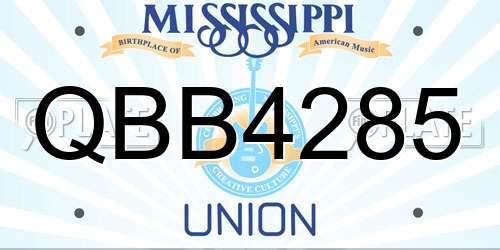 QBB4285 Mississippi License Plate