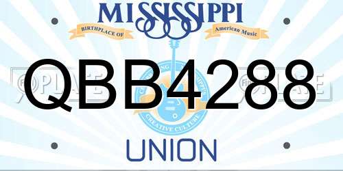 QBB4288 Mississippi License Plate