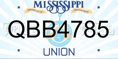 QBB4785 Mississippi License Plate