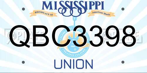 QBC3398 Mississippi License Plate