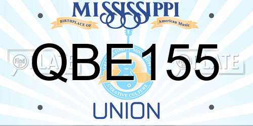 QBE155 Mississippi License Plate
