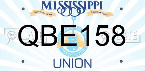 QBE158 Mississippi License Plate