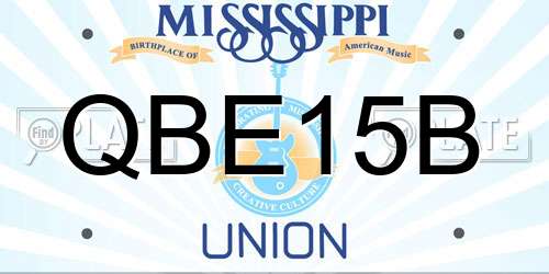 QBE15B Mississippi License Plate