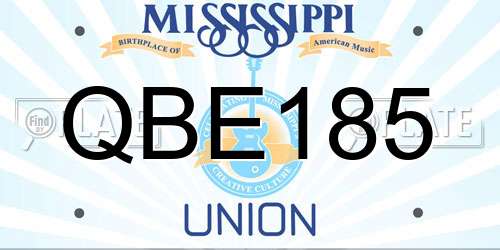 QBE185 Mississippi License Plate