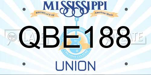 QBE188 Mississippi License Plate