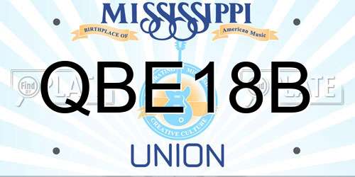 QBE18B Mississippi License Plate