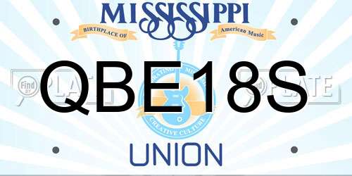 QBE18S Mississippi License Plate