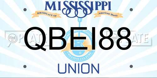 QBEI88 Mississippi License Plate