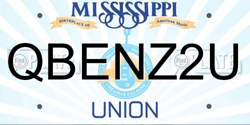 QBENZ2U Mississippi License Plate