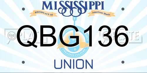 QBG136 Mississippi License Plate