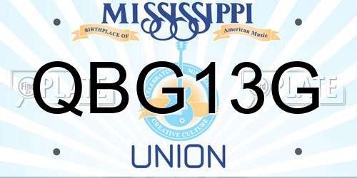 QBG13G Mississippi License Plate