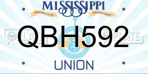 QBH592 Mississippi License Plate