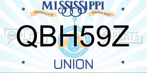 QBH59Z Mississippi License Plate