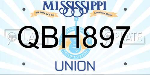 QBH897 Mississippi License Plate