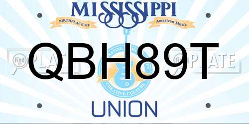 QBH89T Mississippi License Plate