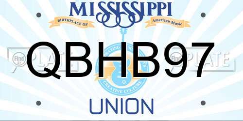 QBHB97 Mississippi License Plate
