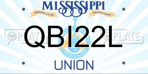 QBI22L Mississippi License Plate
