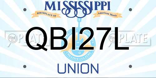 QBI27L Mississippi License Plate