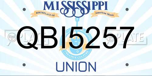 QBI5257 Mississippi License Plate
