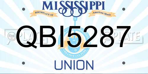 QBI5287 Mississippi License Plate