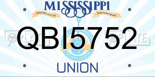 QBI5752 Mississippi License Plate