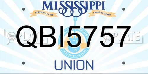 QBI5757 Mississippi License Plate