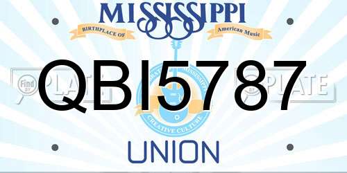 QBI5787 Mississippi License Plate
