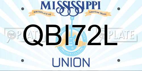 QBI72L Mississippi License Plate