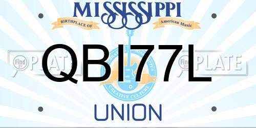 QBI77L Mississippi License Plate