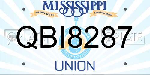 QBI8287 Mississippi License Plate