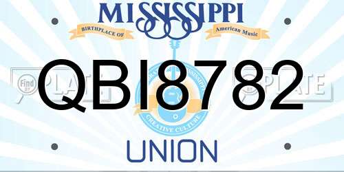 QBI8782 Mississippi License Plate