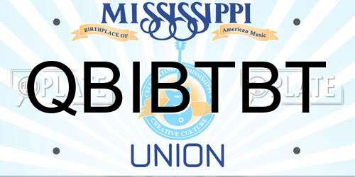 QBIBTBT Mississippi License Plate