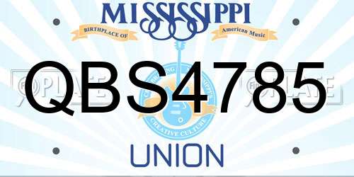 QBS4785 Mississippi License Plate