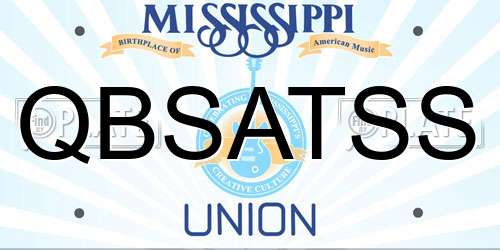 QBSATSS Mississippi License Plate