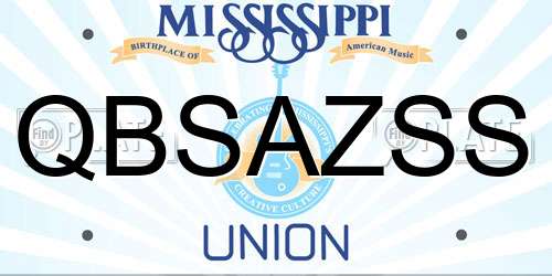 QBSAZSS Mississippi License Plate