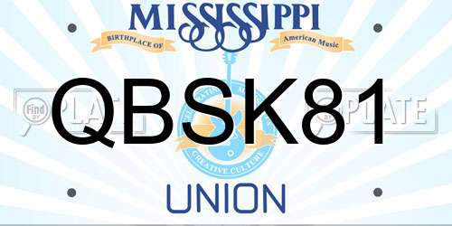 QBSK81 Mississippi License Plate