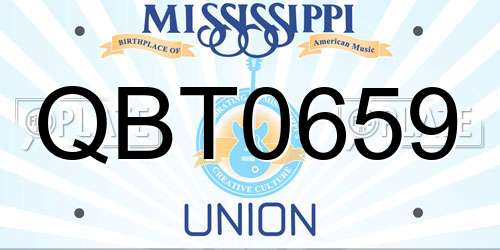 QBT0659 Mississippi License Plate