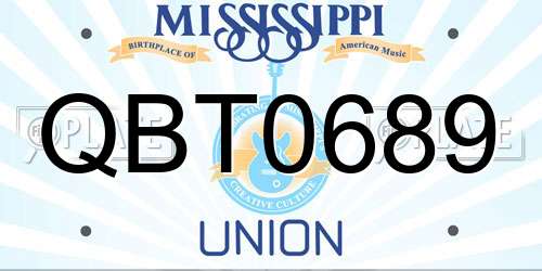 QBT0689 Mississippi License Plate