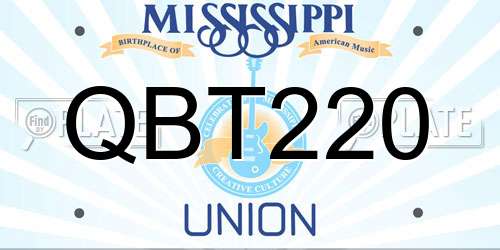 QBT220 Mississippi License Plate