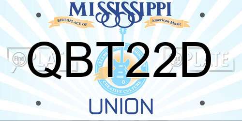 QBT22D Mississippi License Plate