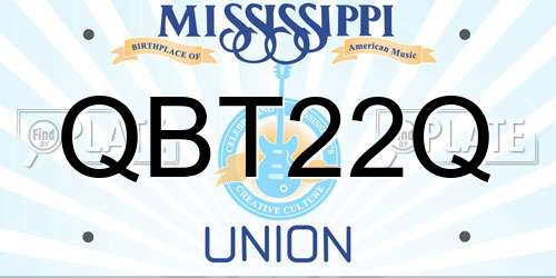 QBT22Q Mississippi License Plate