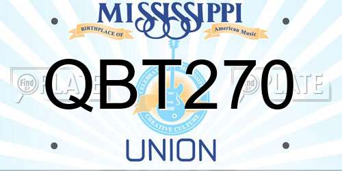 QBT270 Mississippi License Plate