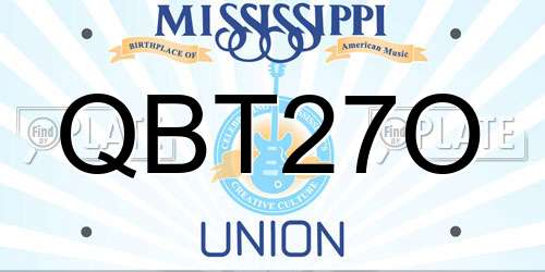 QBT27O Mississippi License Plate