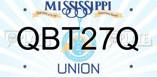 QBT27Q Mississippi License Plate