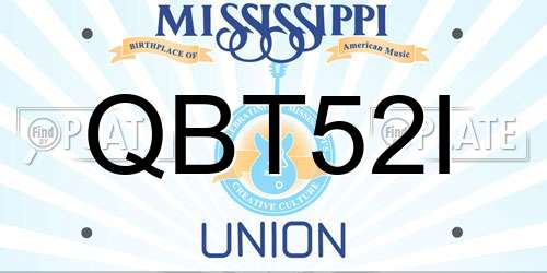 QBT52I Mississippi License Plate