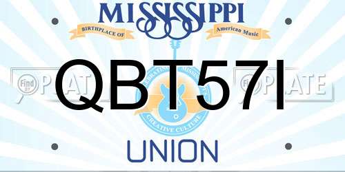 QBT57I Mississippi License Plate