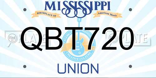 QBT720 Mississippi License Plate