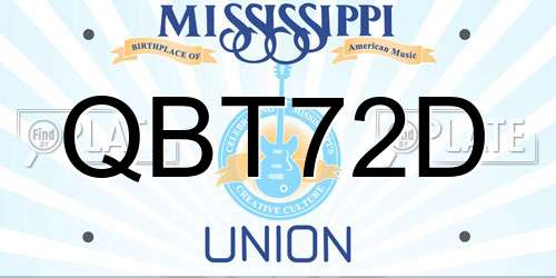 QBT72D Mississippi License Plate